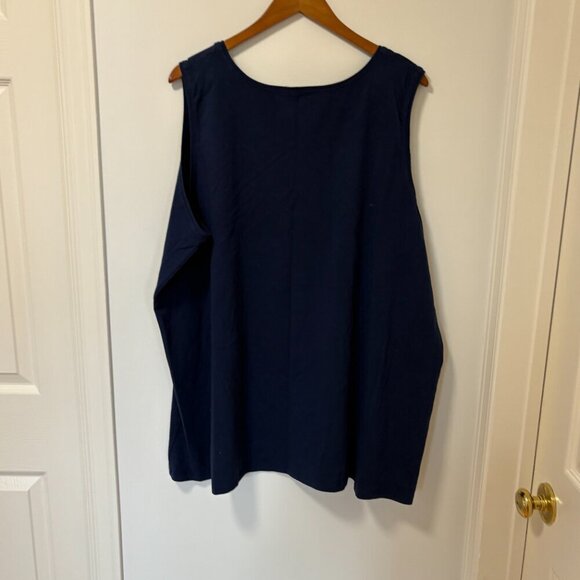 Catherines Suprema Collection Navy Blue Sleeveless Tank Top 3X - Picture 5 of 7